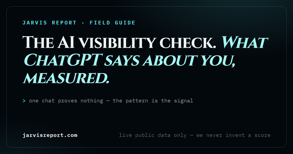 Dark card reading: AI visibility check — what ChatGPT says about your business, measured